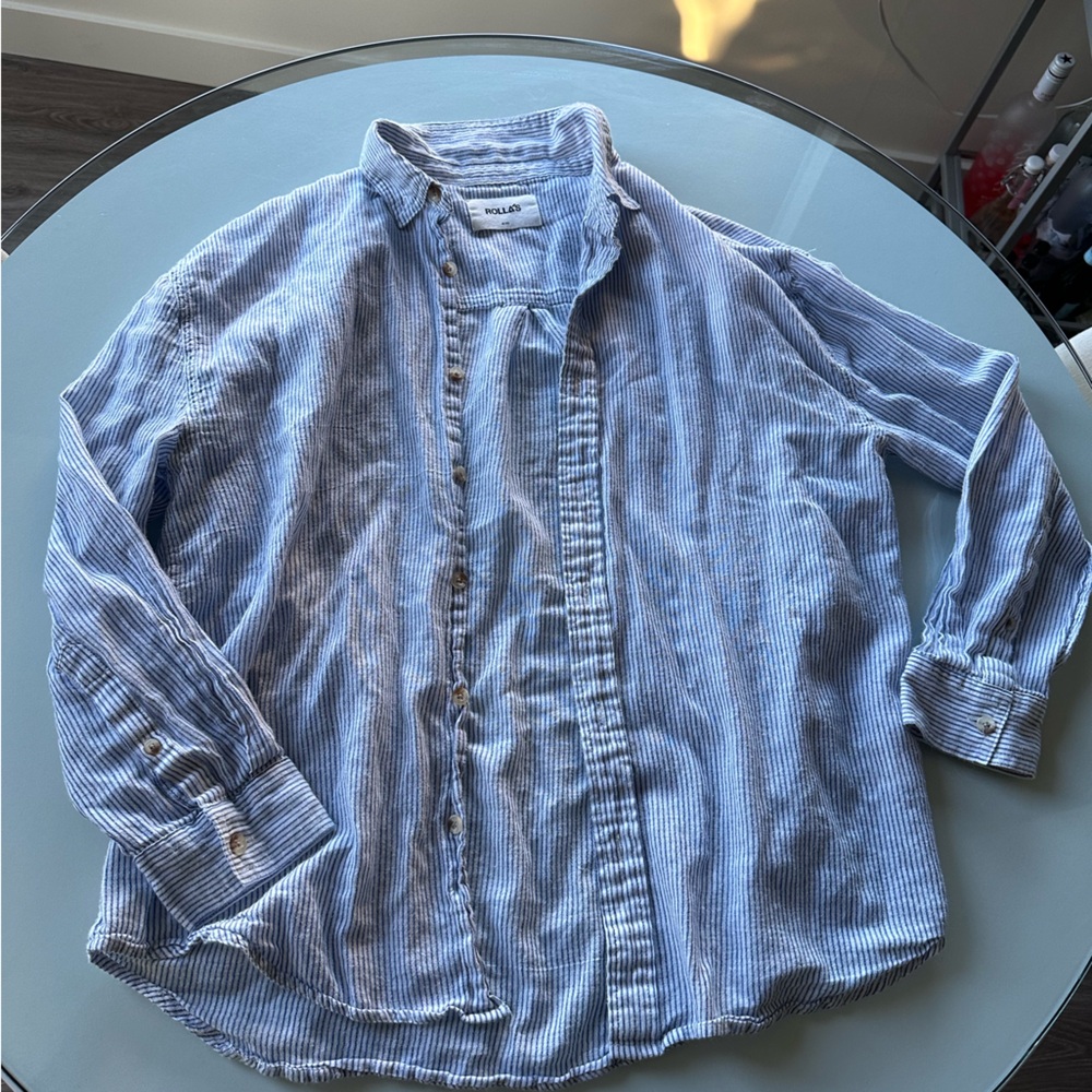 ROLLA'S Stripe Button Up cotton